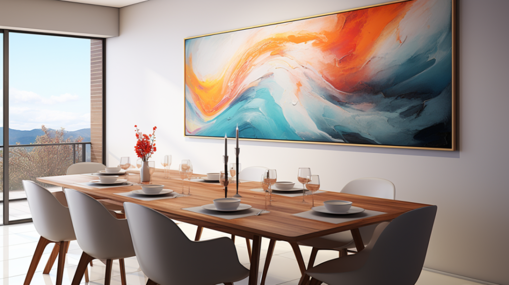 A captivating piece of modern art - dining room